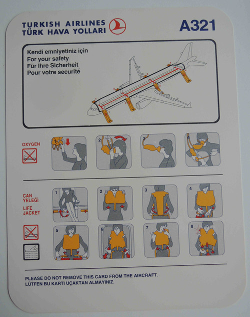 Turkish Airlines | A321 | 2006 | Safety Card