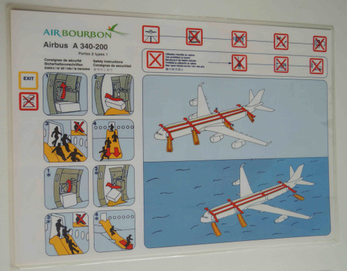 Air Bourbon | A340-200 | Safety Card