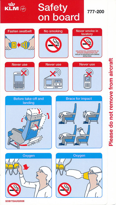 KLM Royal Dutch Airlines | 777-200 | 2008 | Safety Card