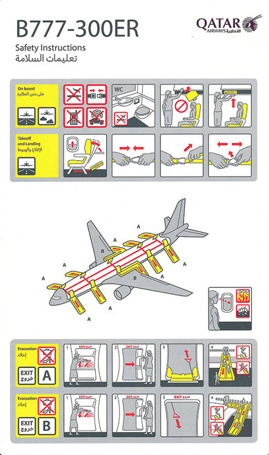 Qatar Airways | 777-300ER | Safety Card