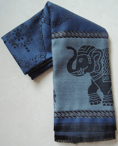 100% Wool Scarf | Dark Blue