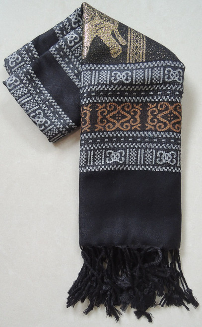 100% Wool Scarf | Black