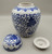 Vintage Japanese "Flowers" Porcelain Ginger Jar/Tea Jar w/Lid | Blue & White