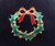 Vintage Costume Jewelry "Christmas Wreath" Brooch