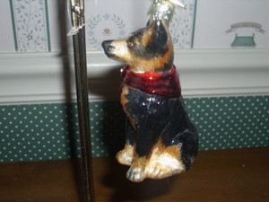 KURT ADLER NOBLE GEMS DOG ORNAMENT-GERMAN SHEPHERD-NEW IN BOX