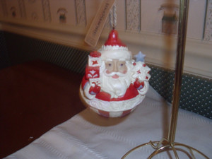 2020-JIM SHORE HEARTWOOD CREEK NORDIC NOEL ROUND SANTA ORNAMENT-NEW IN BOX