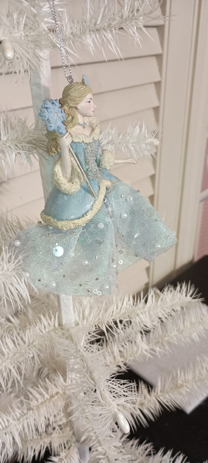 KURT ADLER-2025 BLUE PLATINUM SNOW QUEEN ORNAMENT-NEW