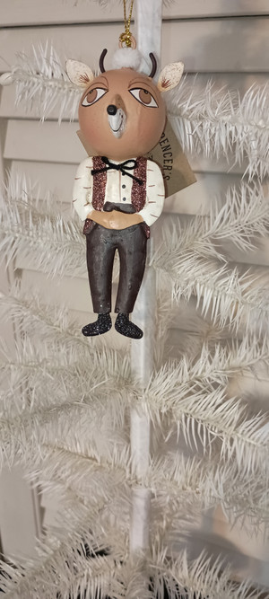 JOE SPENCER-GATHERED TRADITIONS-METAL BUCK REINDEER ORNAMENT-NEW