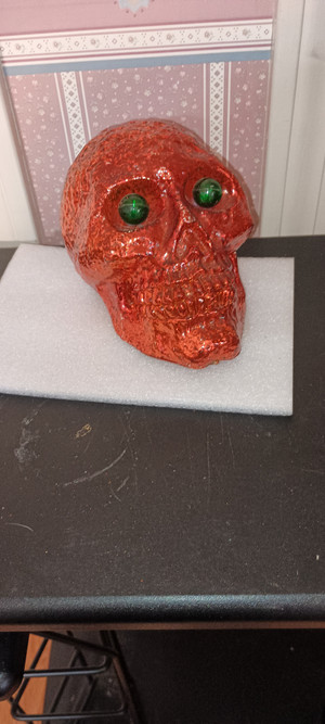 KURT ADLER-BATTERY OPERATED ORANGE SKULL LED FAIRY LIGHT SET. NEW