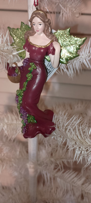 KURT ADLER-2025 WINE ANGEL ORNAMENT-B-AS SHOWN-NEW