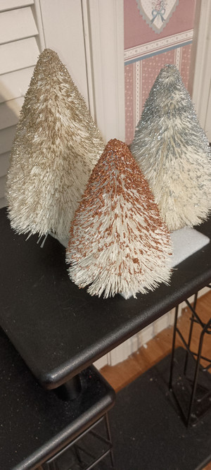 BETHANY LOWE- METALLIC BOTTLE BRUSH TREES-SET/3-2023