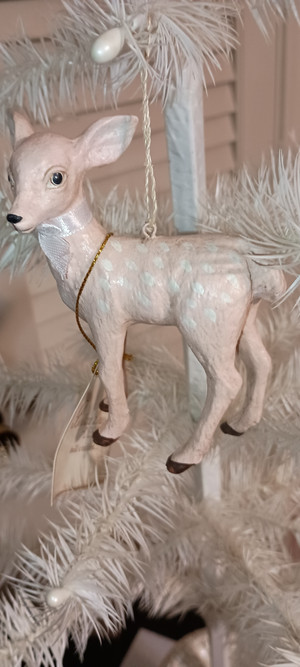 BETHANY LOWE- 2023 PASTEL PINK FAWN ORNAMENT-NEW