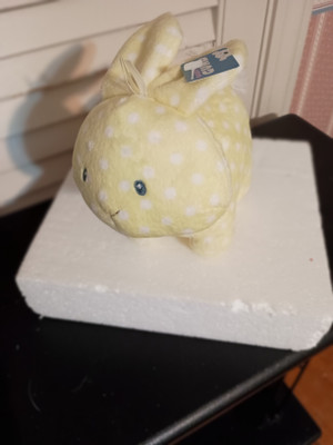 BABY GUND 6" ROLY POLY YELLOW PLUSH BUNNY-NEW