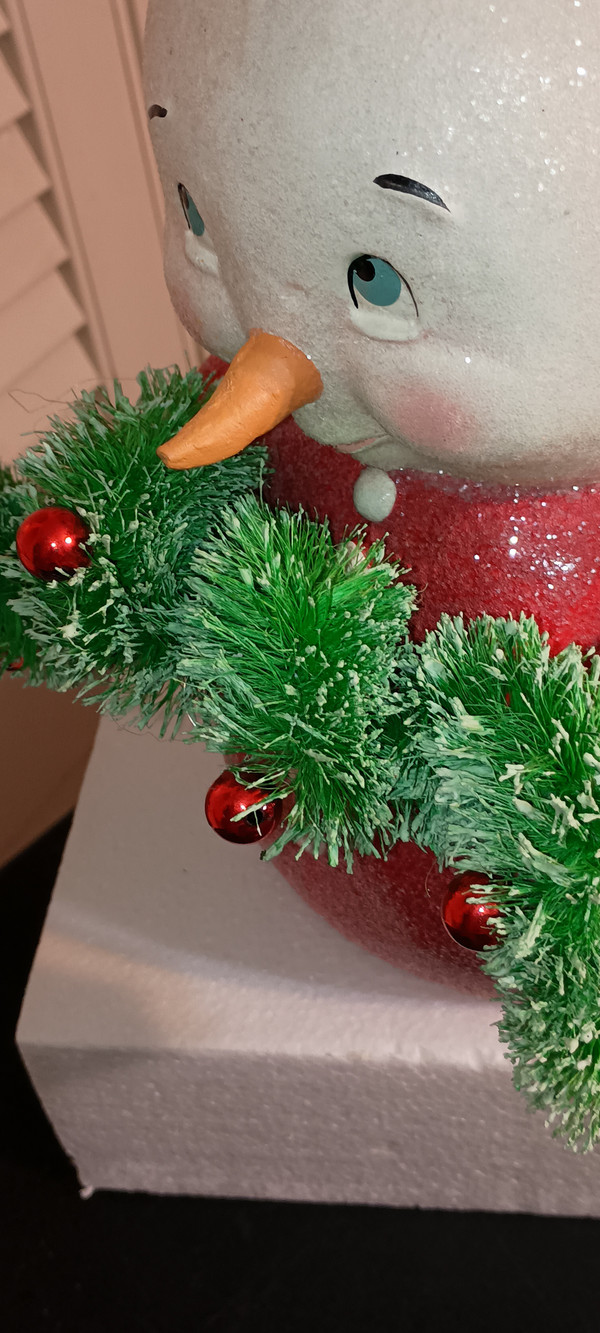 SNOWPIONS COLLECTION BY KRISTI JENSEN PIERRO-PAPER PULP FIGURINE WITH GARLAND