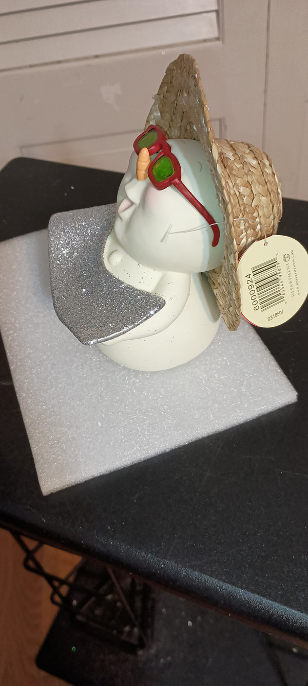 DEPT. 56 SNOWPION  BEACHED COLLECTION-SNOWMAN PAPER PULP- SNOW BURN FIGURINE
