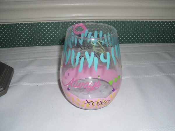 ENESCO-LOLITA-STEMLESS WINE GLASS-BEST FRIENDS
