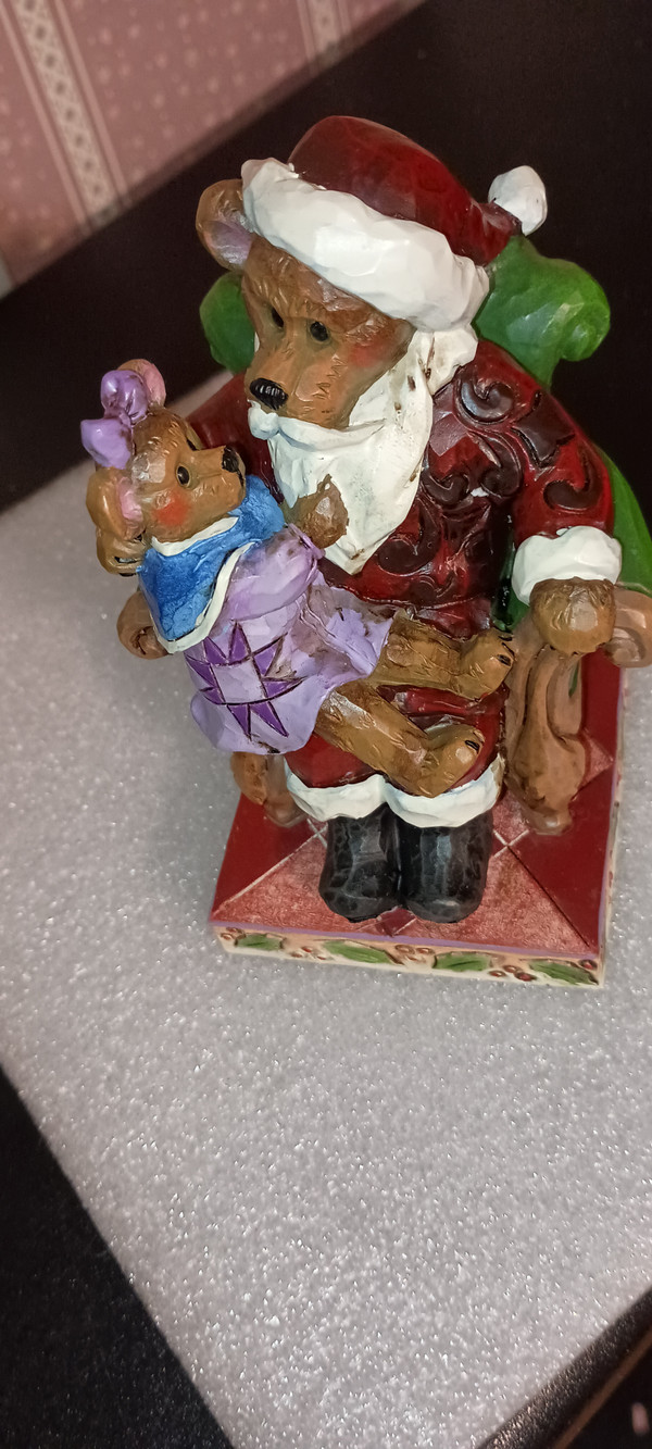 JIM SHORE/BOYDS BEARS FIGURINE-2013-SANTA WITH HOLLY- NEW IN BOX