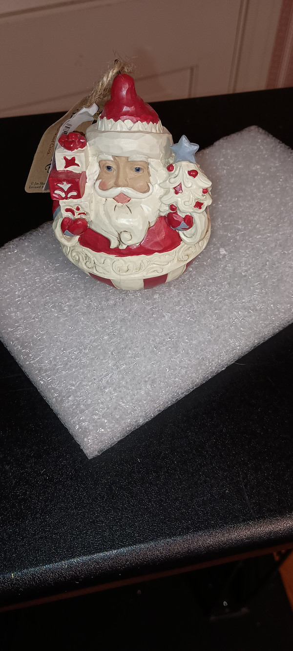 2020-JIM SHORE HEARTWOOD CREEK NORDIC NOEL ROUND SANTA ORNAMENT-NEW IN BOX