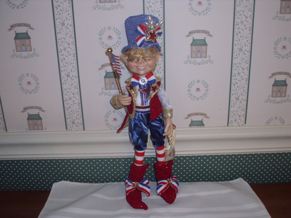 2019 MARK ROBERS SMALL I LOVE THE USA ELFIN-NEW IN BOX