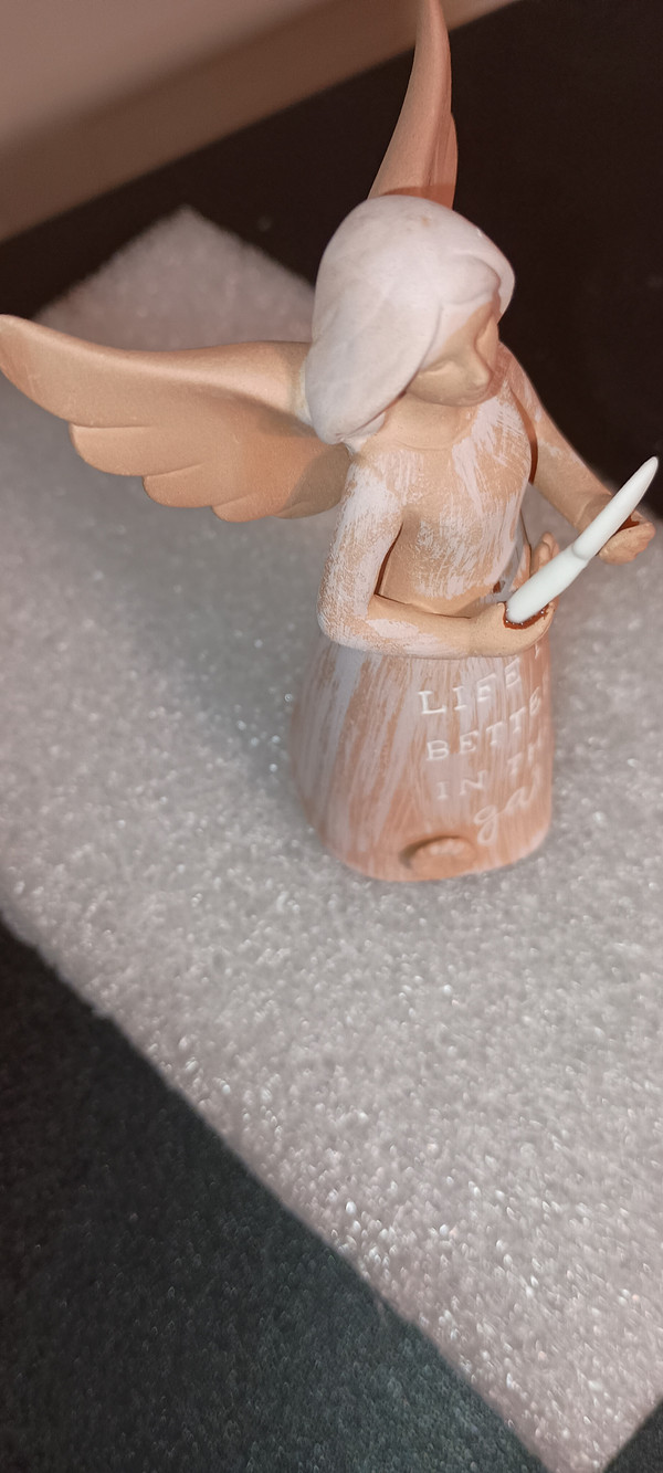 TERRA COTTA ANGEL WITH HOE FIGURINE
