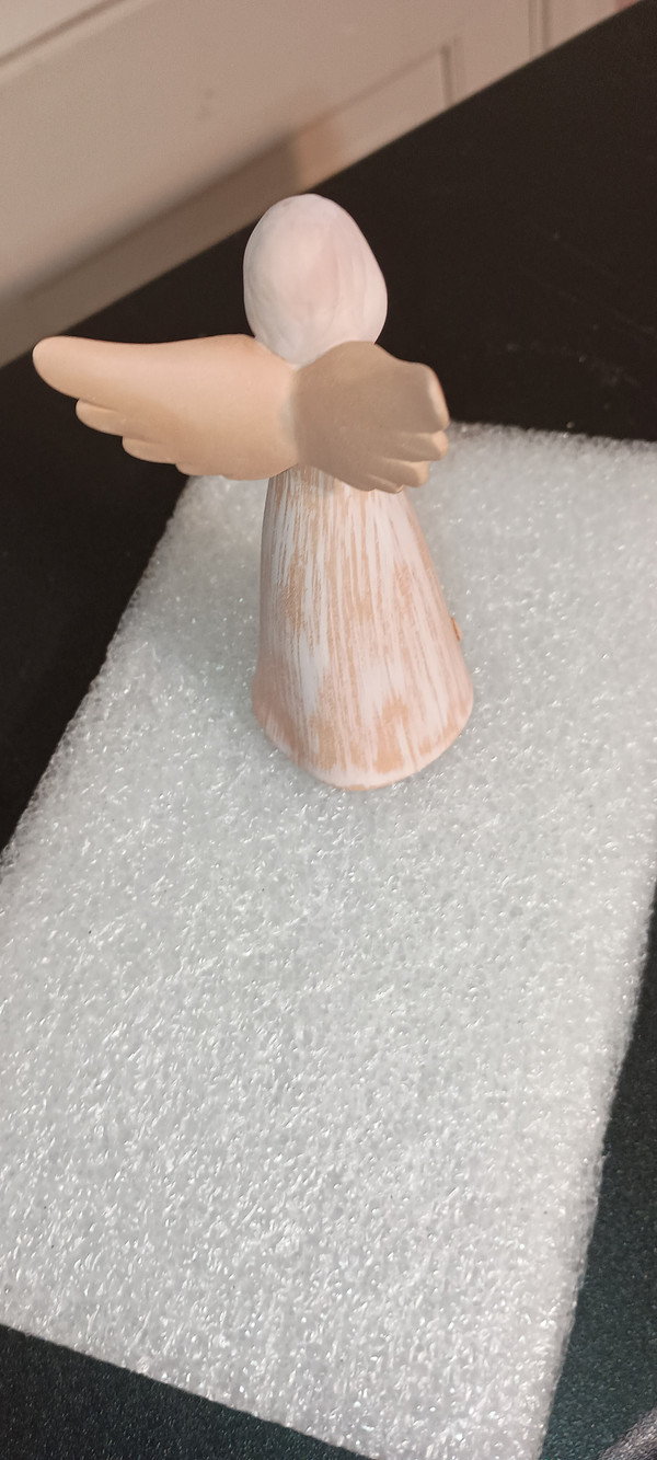 TERRA COTTA ANGEL WITH HOE FIGURINE