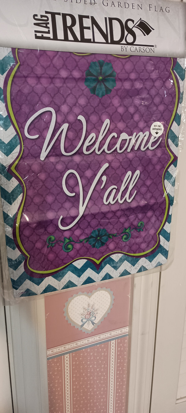 FLAGTRENDS=GARDEN DOUBLE SIDED GARDEN FLAG-WELCOME Y'ALL-NEW