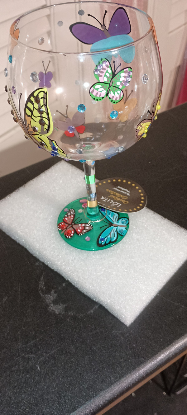 LOLITA-2021 BUTTERFLIES COCKTAIL  GLASS- NEW IN BOX