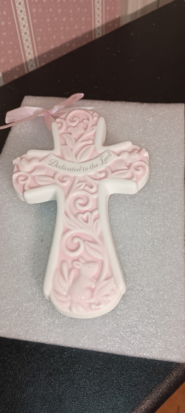 GREGGS GIFTS-PINK WALL CROSS-NEW IN BOX