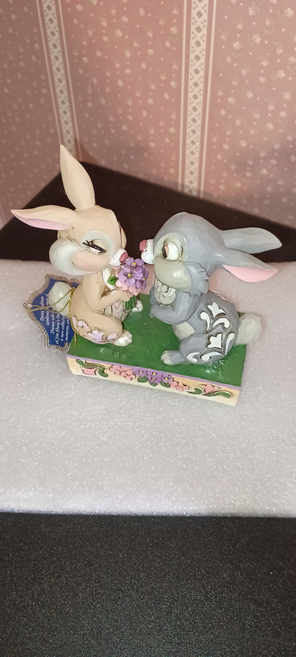 JIM SHORE/DISNEY TRADITIONS FIGURINE -BUNNY BOUQUET-THUMPER & BLOSSOM-NEW IN BOX