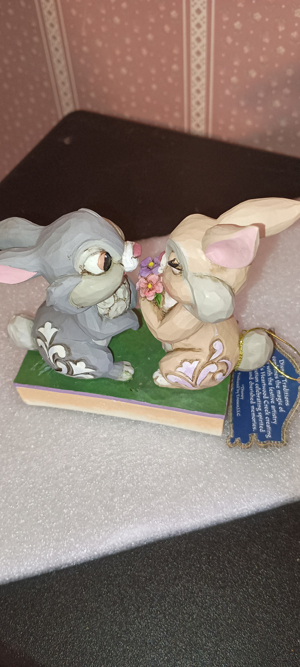 JIM SHORE/DISNEY TRADITIONS FIGURINE -BUNNY BOUQUET-THUMPER & BLOSSOM-NEW IN BOX