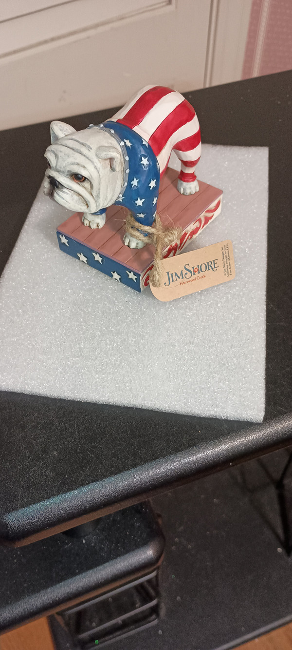 JIM SHORE PINT SIZE PATRIOTIC BULLDOG FIGURINE