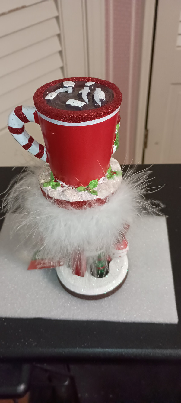 KURT ADLER- 8.6"H HOLLYWOOD NUTCRACKER- HOT CHOCOLATE MUG HAT-NEW IN BOX