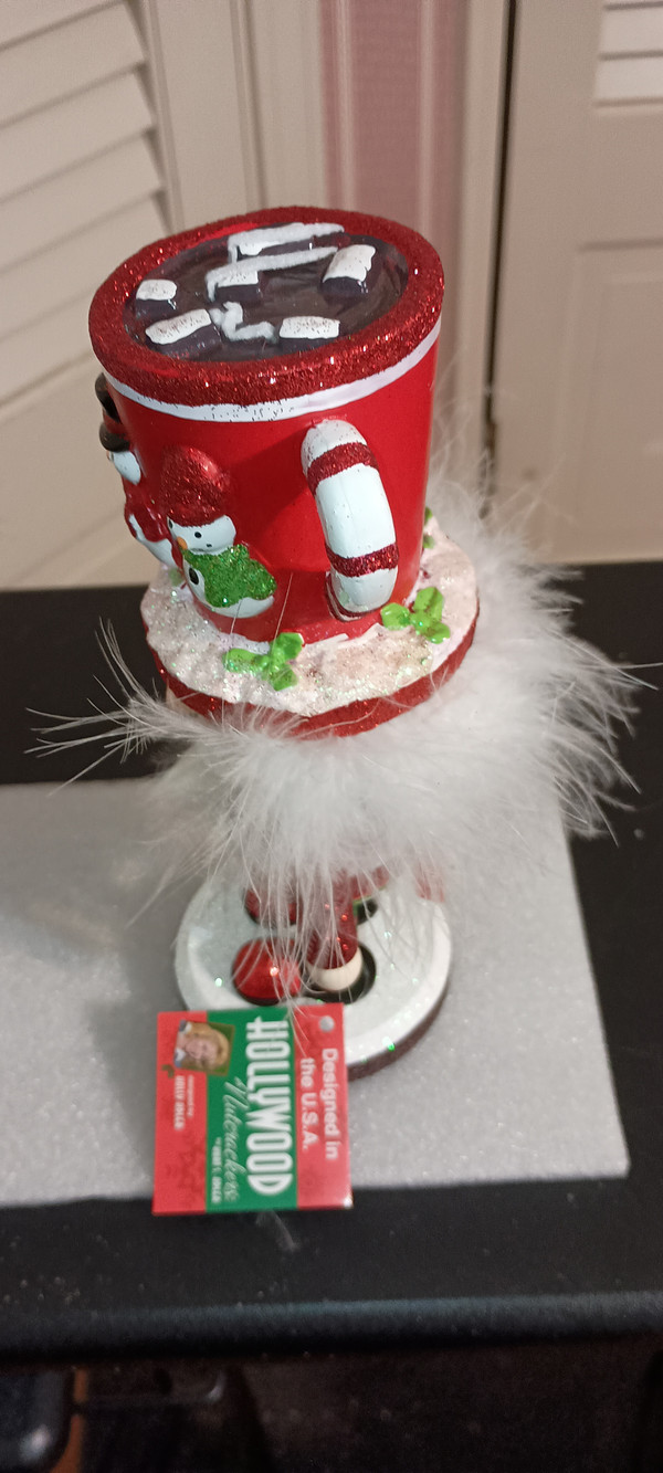 KURT ADLER- 8.6"H HOLLYWOOD NUTCRACKER- HOT CHOCOLATE MUG HAT-NEW IN BOX