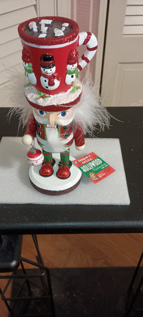 KURT ADLER- 8.6"H HOLLYWOOD NUTCRACKER- HOT CHOCOLATE MUG HAT-NEW IN BOX