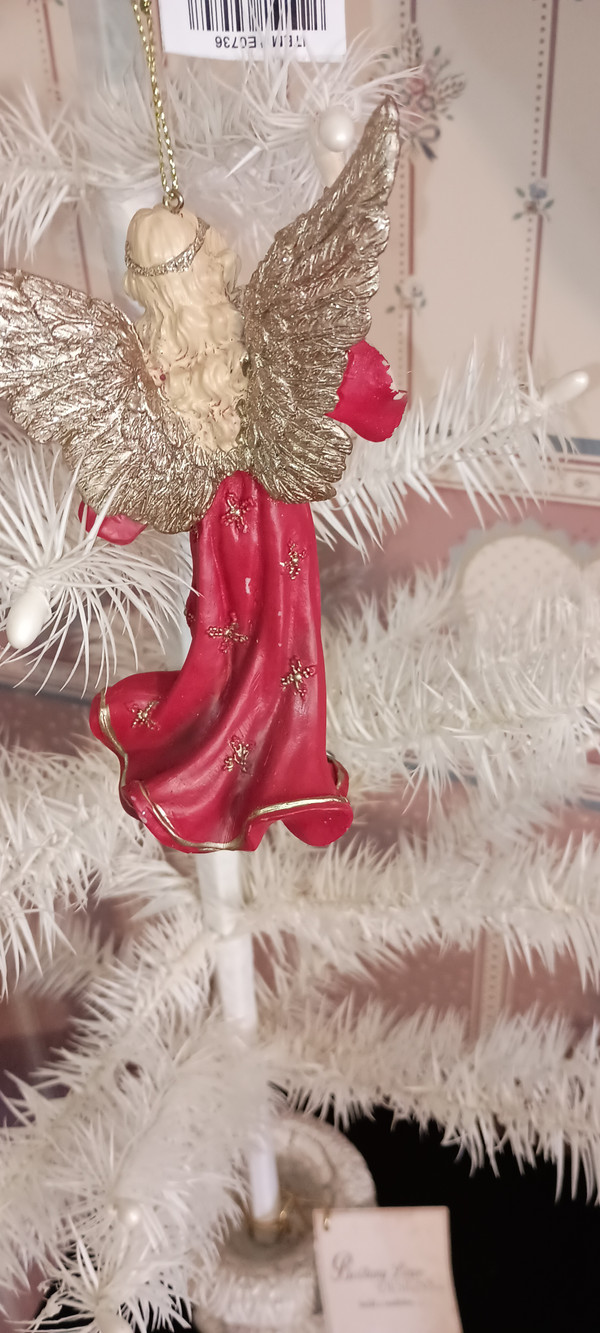 KURT ADLER 2023 BLONDE RED REGAL ANGEL ORNAMENT-NEW