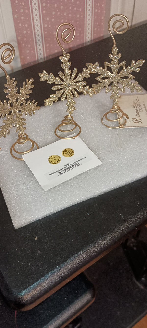 BETHANY LOWE-2023-OLD GOLD PLACE CARD HOLDER-SET/3