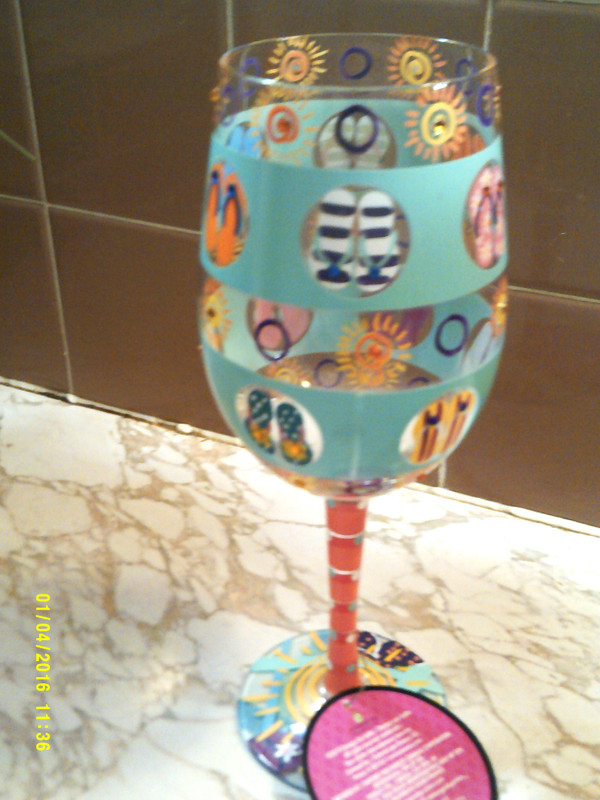 LOLITA-2022 WINE GLASS-FLIP FLOPS-NEW IN BOX