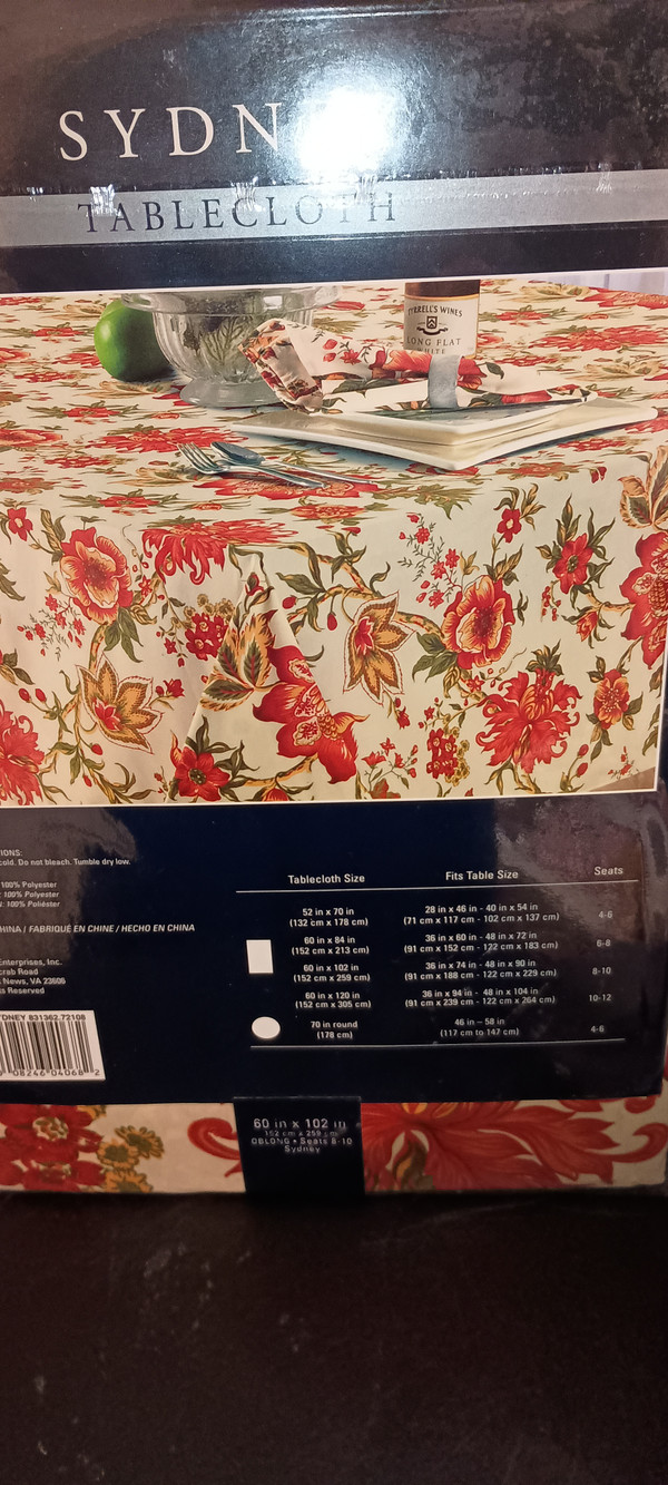 C& F HOME-2024 SYDNEY OBLONG  TABLECLOTH-NEW