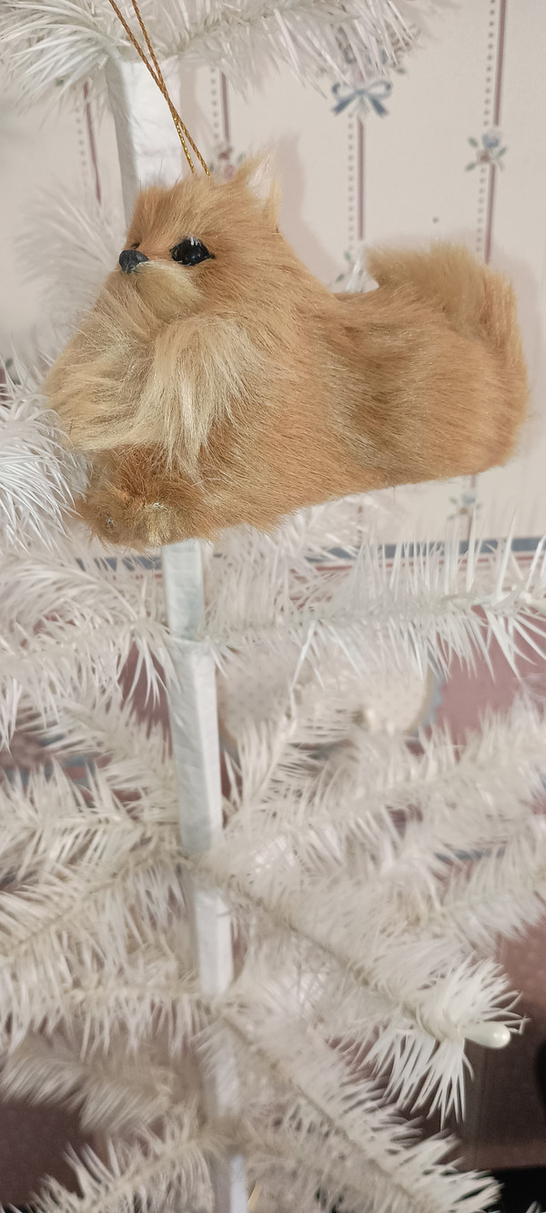 KURT ADLER-2023 FURRY DOG ORNAMENT- POMERANIAN-NEW