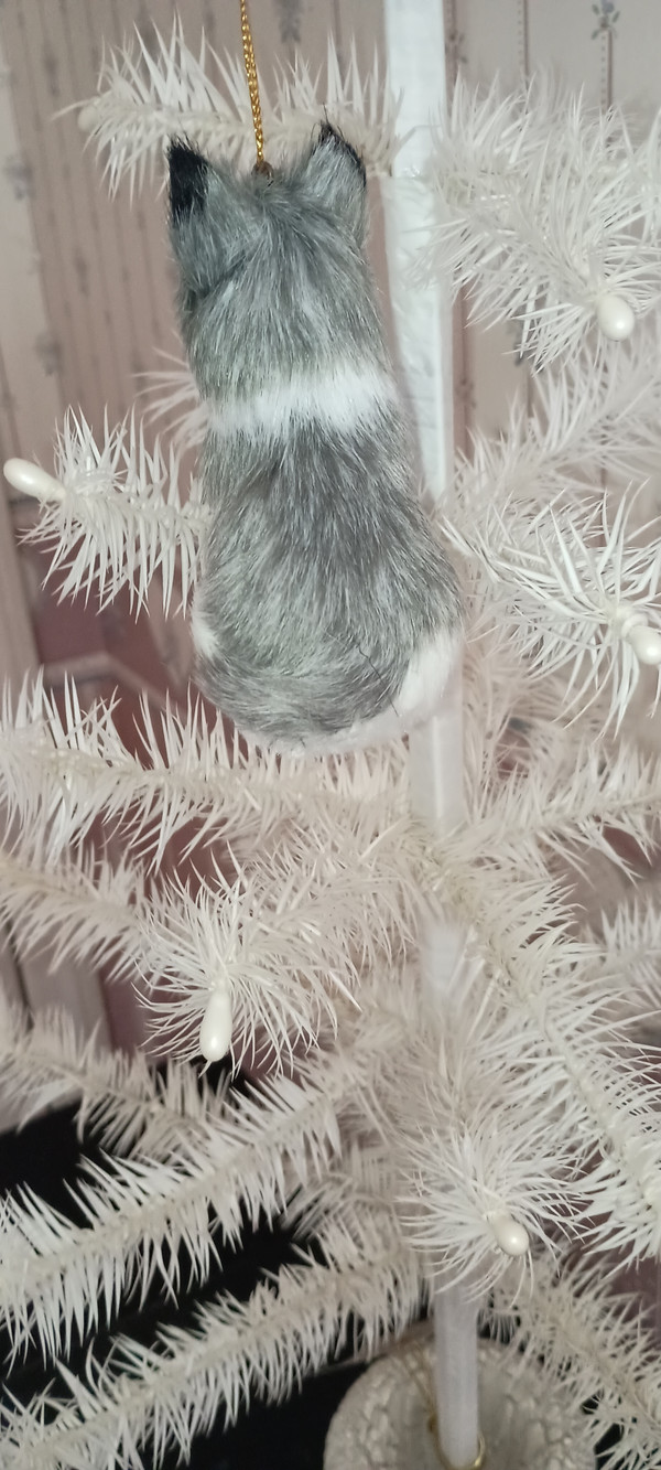 KURT ADLER-2023 FURRY DOG ORNAMENT-HUSKEY-NEW