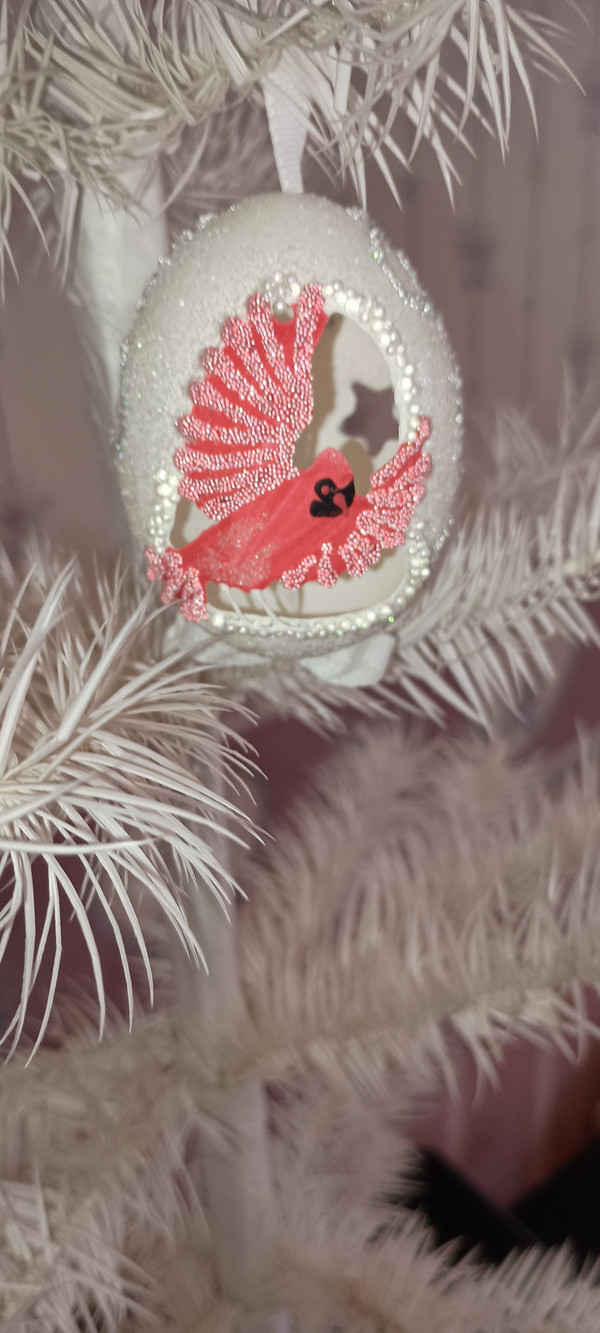 PETER PRIESS-2019 CHRISTMAS EGGSHELL ORNAMENT-CARDINAL-NEW