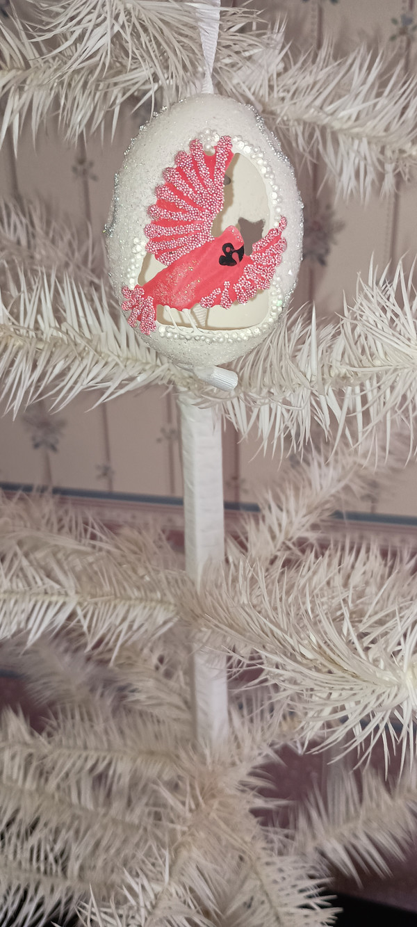 PETER PRIESS-2019 CHRISTMAS EGGSHELL ORNAMENT-CARDINAL-NEW