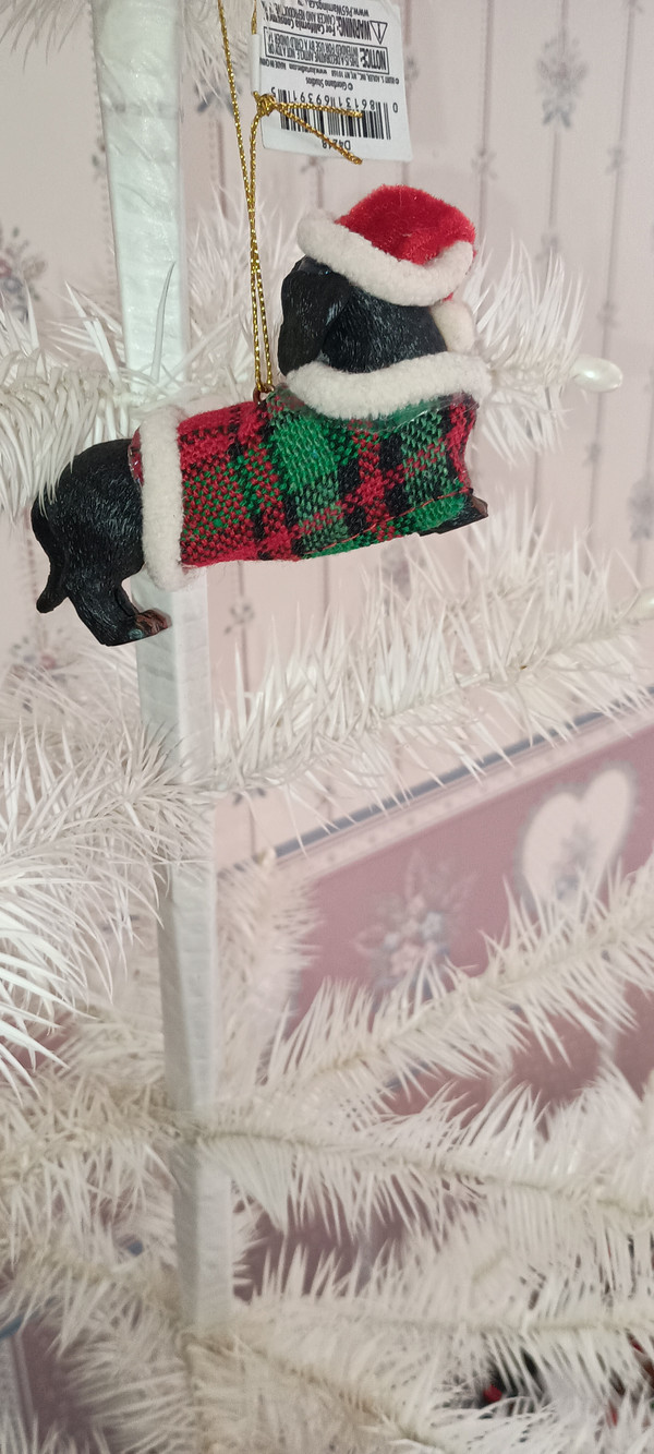 KURT ADLER-PET PARADE-2023 BLACK DACHSHUND ORNAMENT=NEW