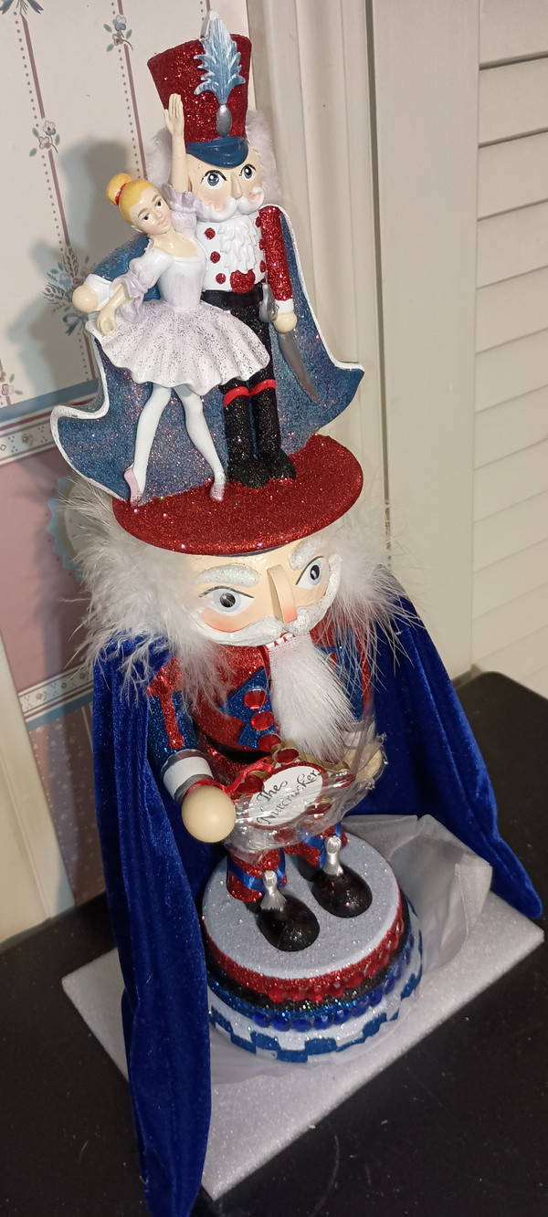 KURT ADLER-2025 -HOLLYWOOD NUTCRACKER- 18"H BALLERINA WITH PRINCE-NEW IN BOX