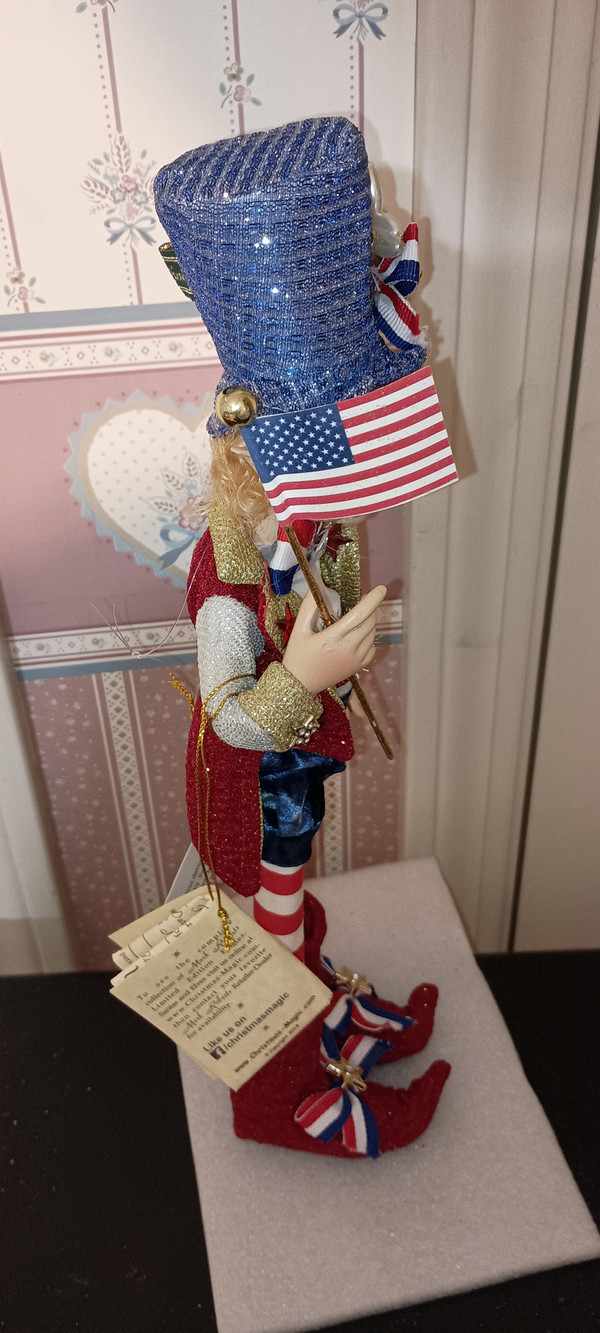 MARK ROBERTS-2019-SMALL I LOVE THE U.S.A. ELFIN FAIRY-NEW IN BOX