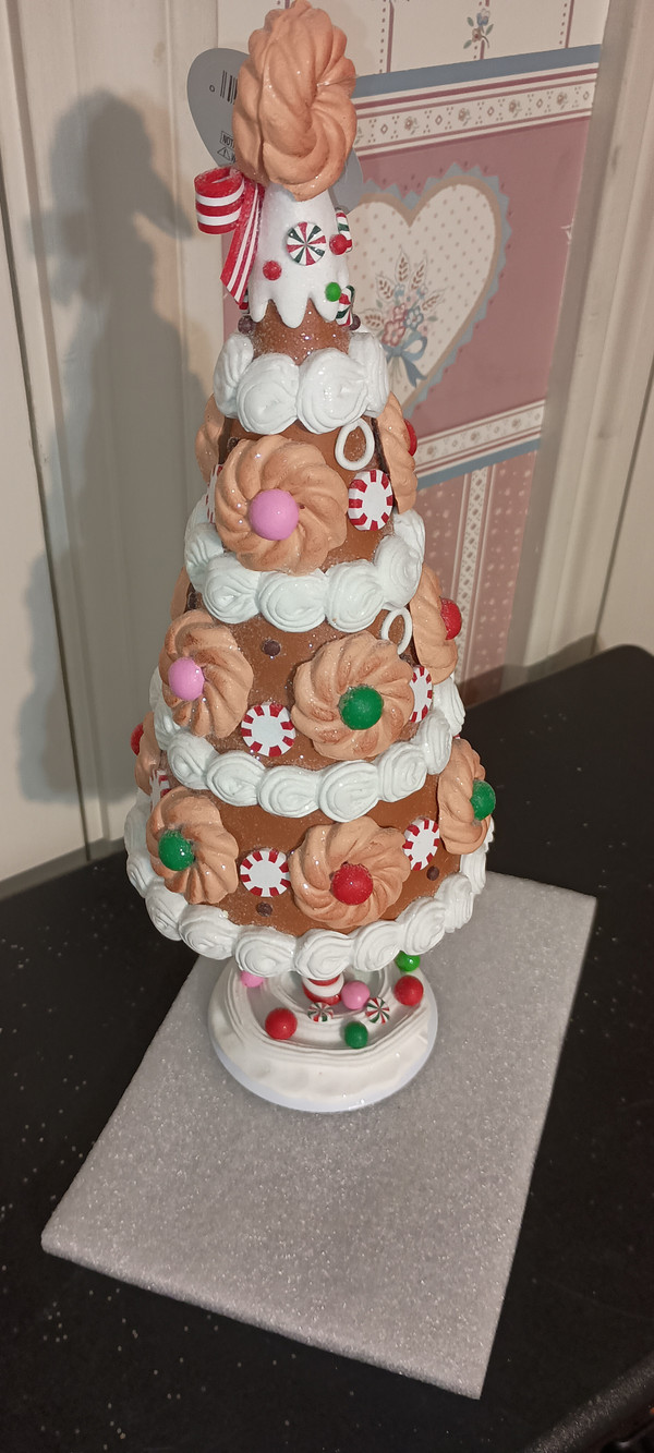 KURT ADLER-2025-GINGERBREAD TREE TABLETOP-NEW