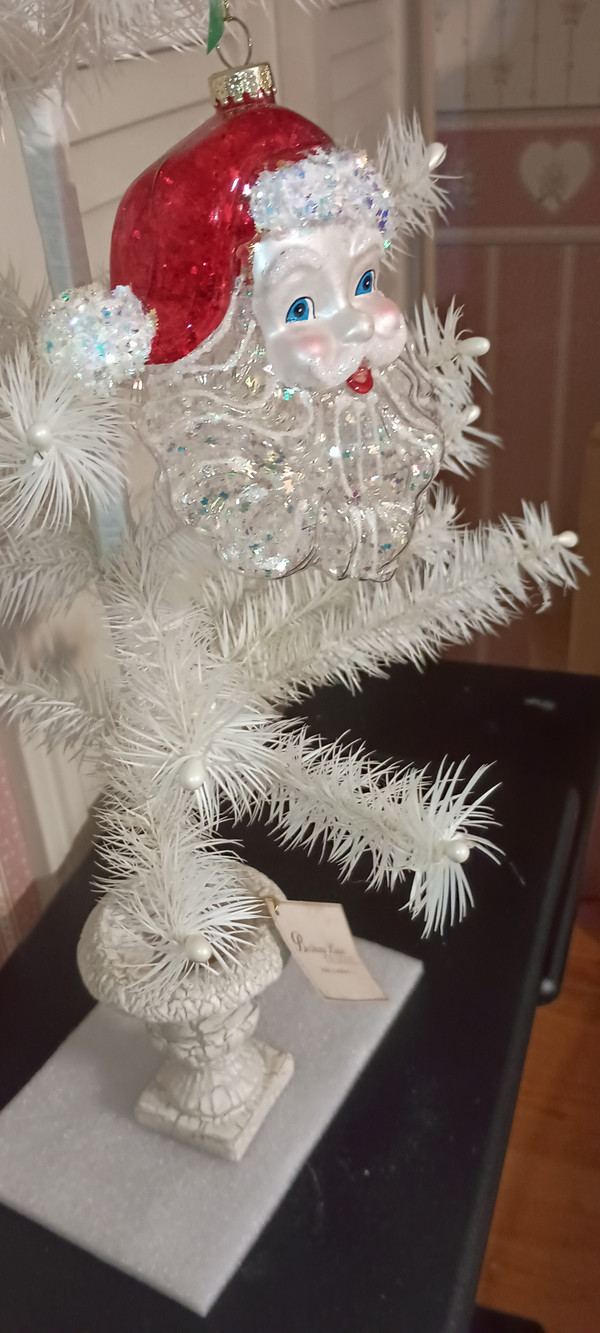 KURT ADLER-2018 GLASS SANTA HEAD ORNAMENT-NEW