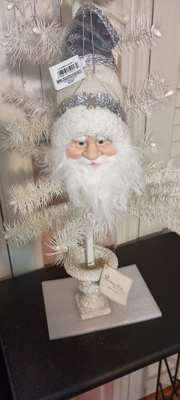 KURT ADLER-2020 SANTA WOODS SANTA HEAD ORNAMENT-NEW