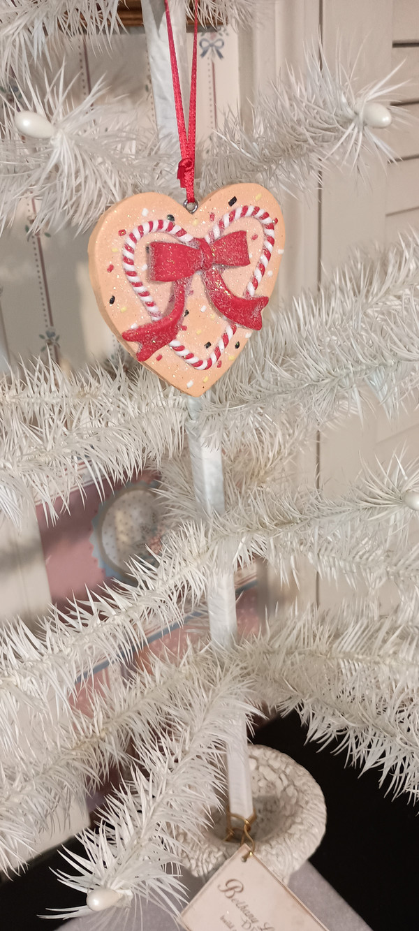 KURT ADLER-2024 CLAYDOUGH GINGERBREAD HEART ORNAMENT-NEW