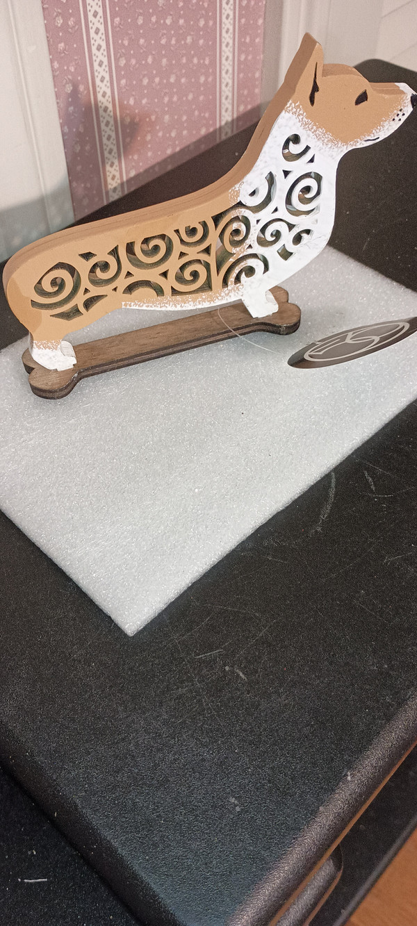 DEPT. 56- FLOURISH CORGI LASER CUT DECOR FIGURE.NEW
